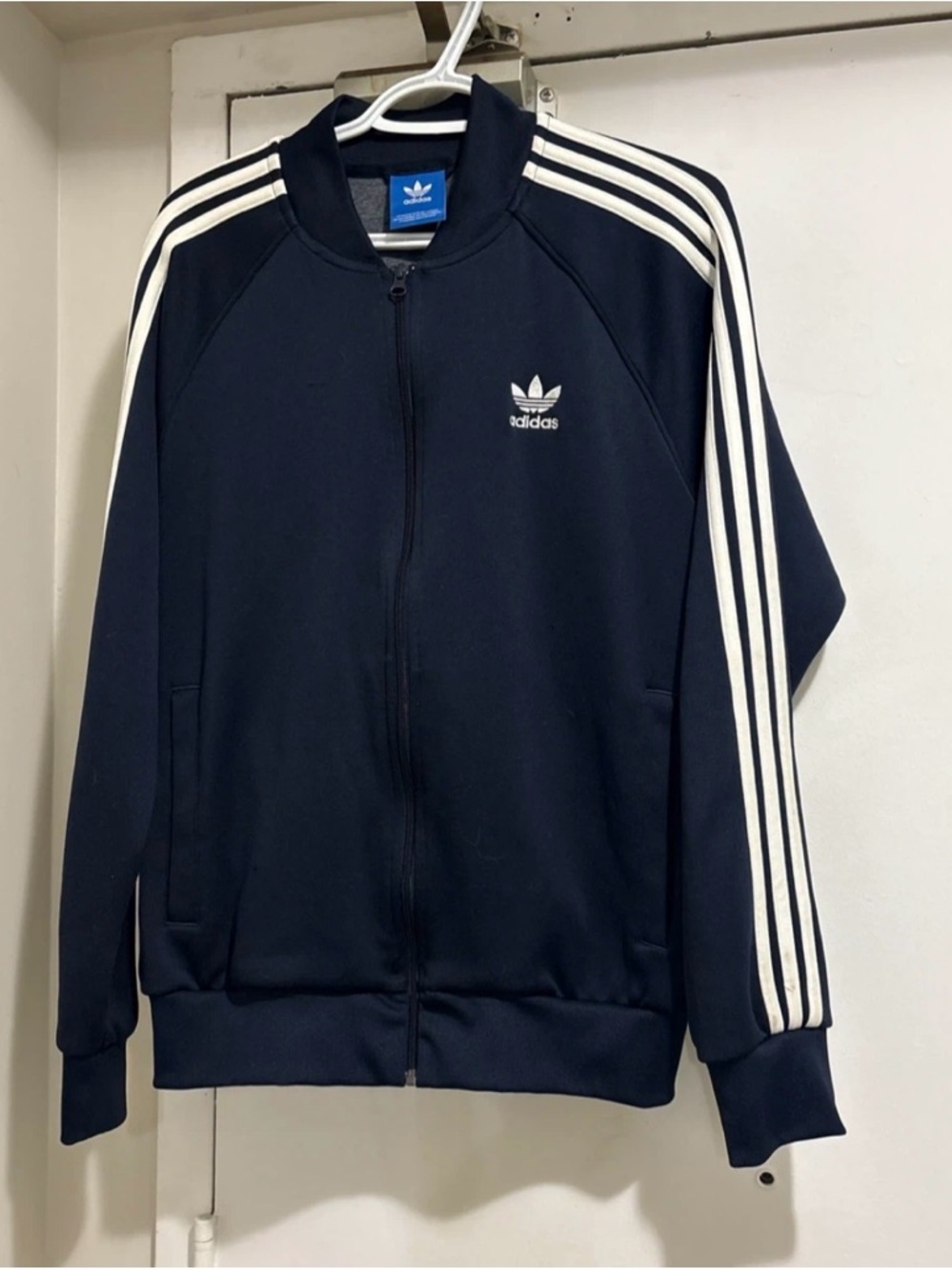 adidas black Track Jacket with White Three-Stripes